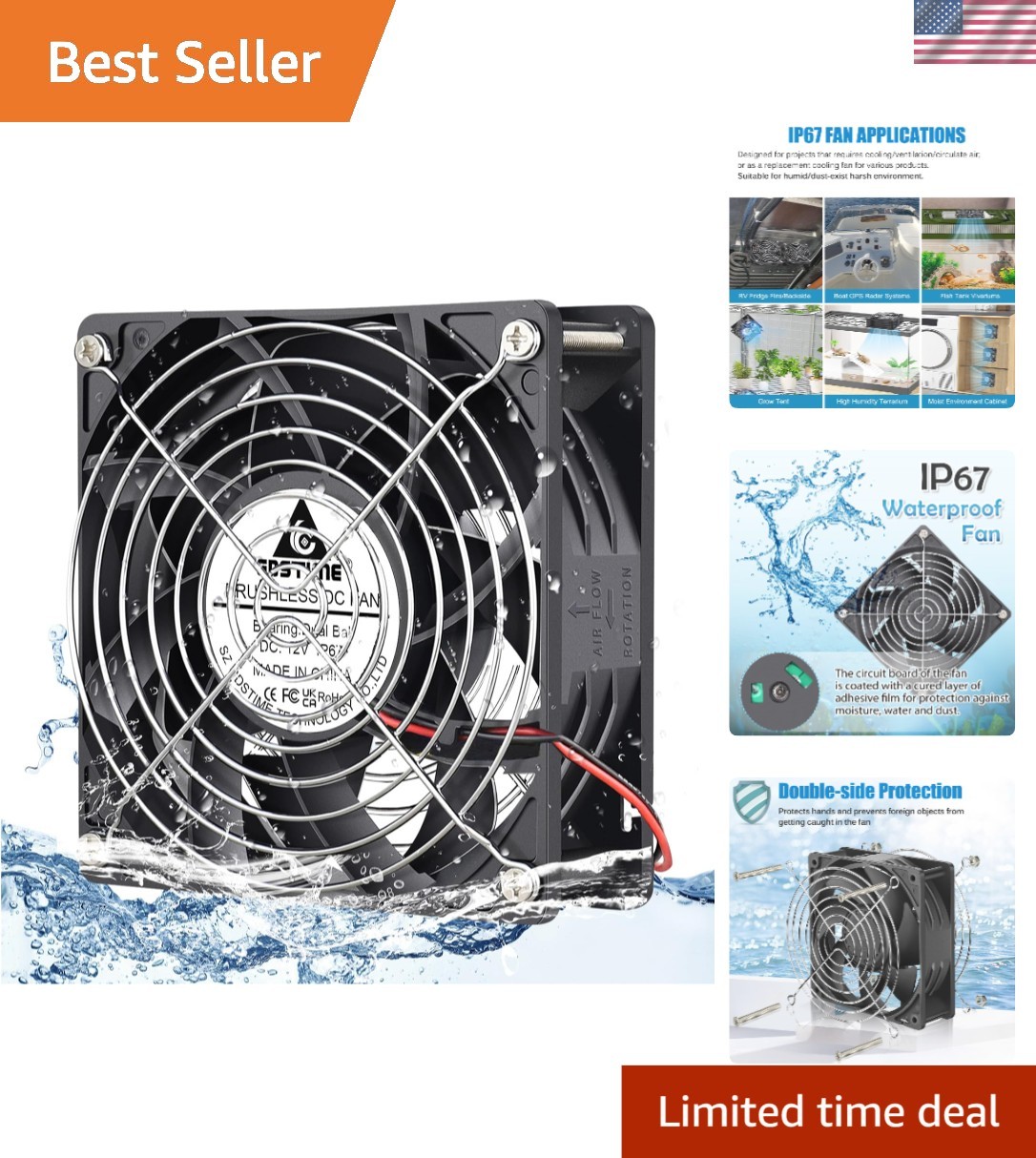 Versatile 120mm x 38mm  Fan - Perfect for DIY Cooling & Ventilation Projects