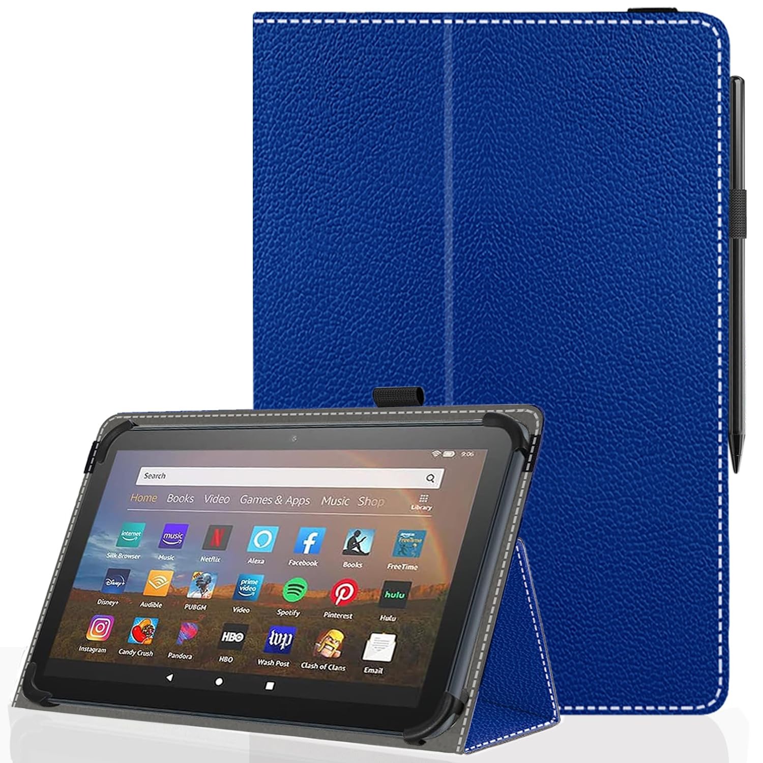 Pudiceva 11 12 Inch Android Tablet Case,Slim Folding Stand 11-12, Royal Blue 