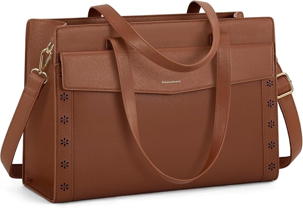 RAINSMORE Laptop Bag for Women, 15.6 Inch Water-resistant Leather xx174