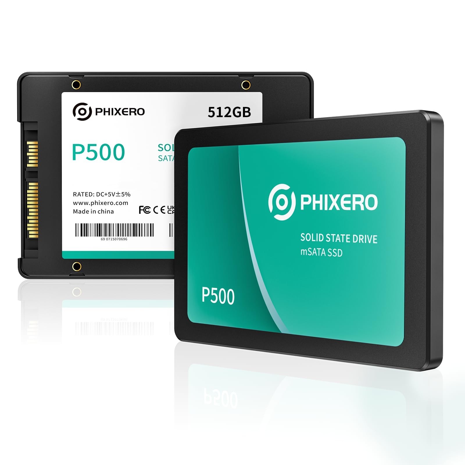PHIXERO SATA SSD 512GB 3D NAND SATA Ⅲ 2.5 Inch Internal Solid State Drive