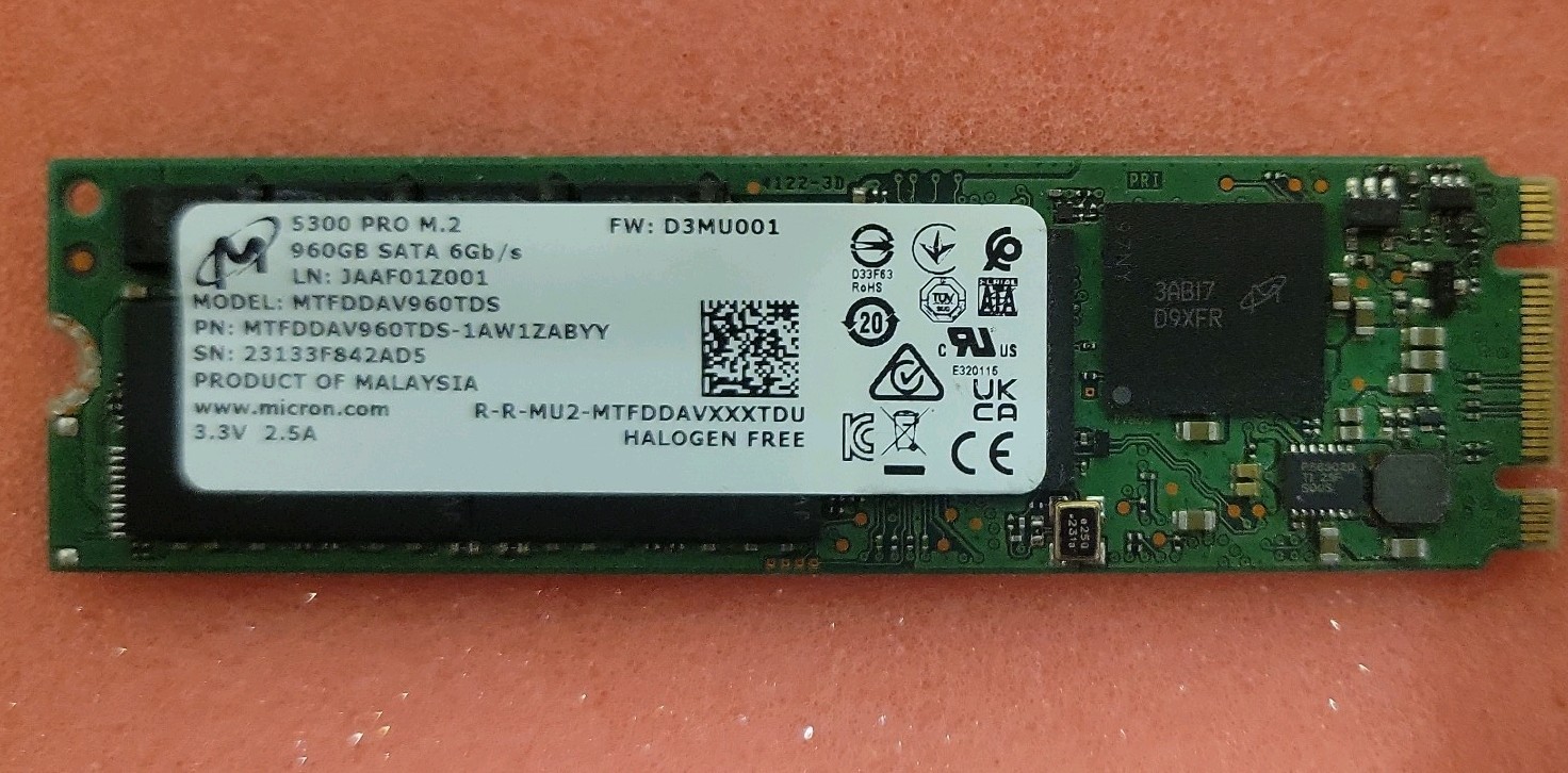 Micron 5300 PRO 960GB M.2 2280 SATA 6Gb/s SSD MTFDDAV960TDS-1AW1ZABYY