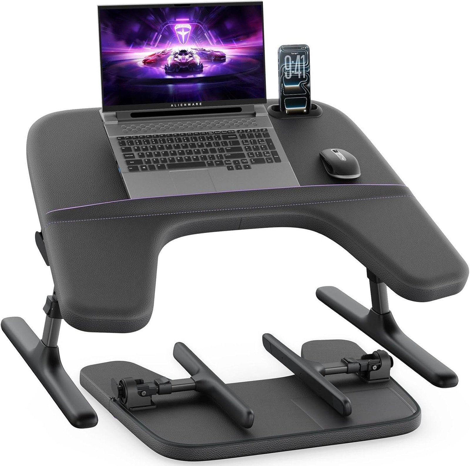 Lap Desk for Bed and Couch, Adjustable Height and Angle, Soft Armrest, Ergonomic