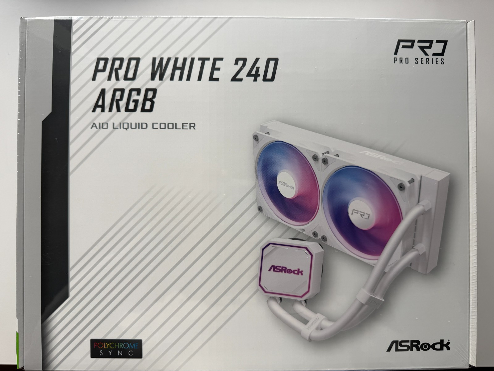 ASRock AIO 240 Pro ARGB White 27mm radiator, ARGB waterblock, ARGB Hub-lighting