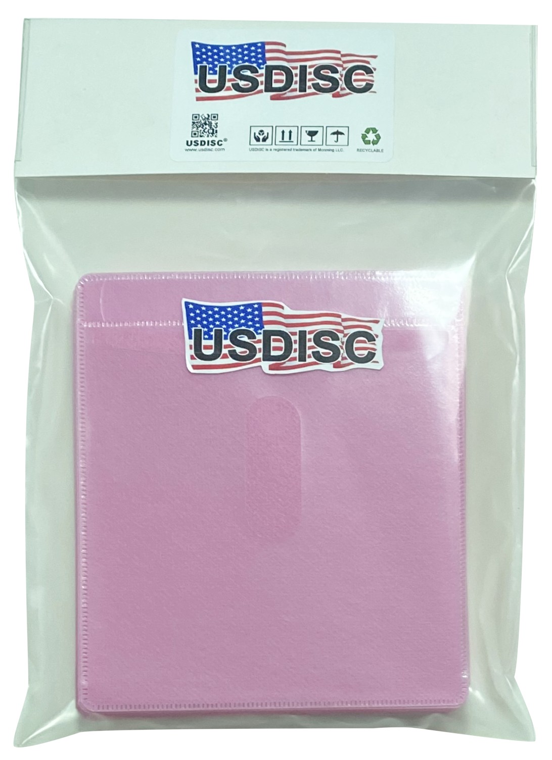 USDISC Plastic Sleeves, Double-sided 2 Disc (Pink) Lot
