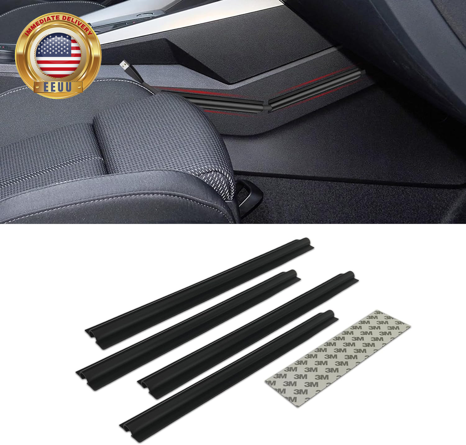 4PCS Car Concealed Wire Cover, Car Wire Sleeve, Automotive Power Cord Cover, Car