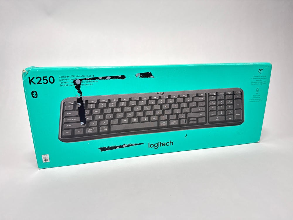 Logitech K250 Bluetooth Keyboard with Numpad Compact Spill Resistant Graphite