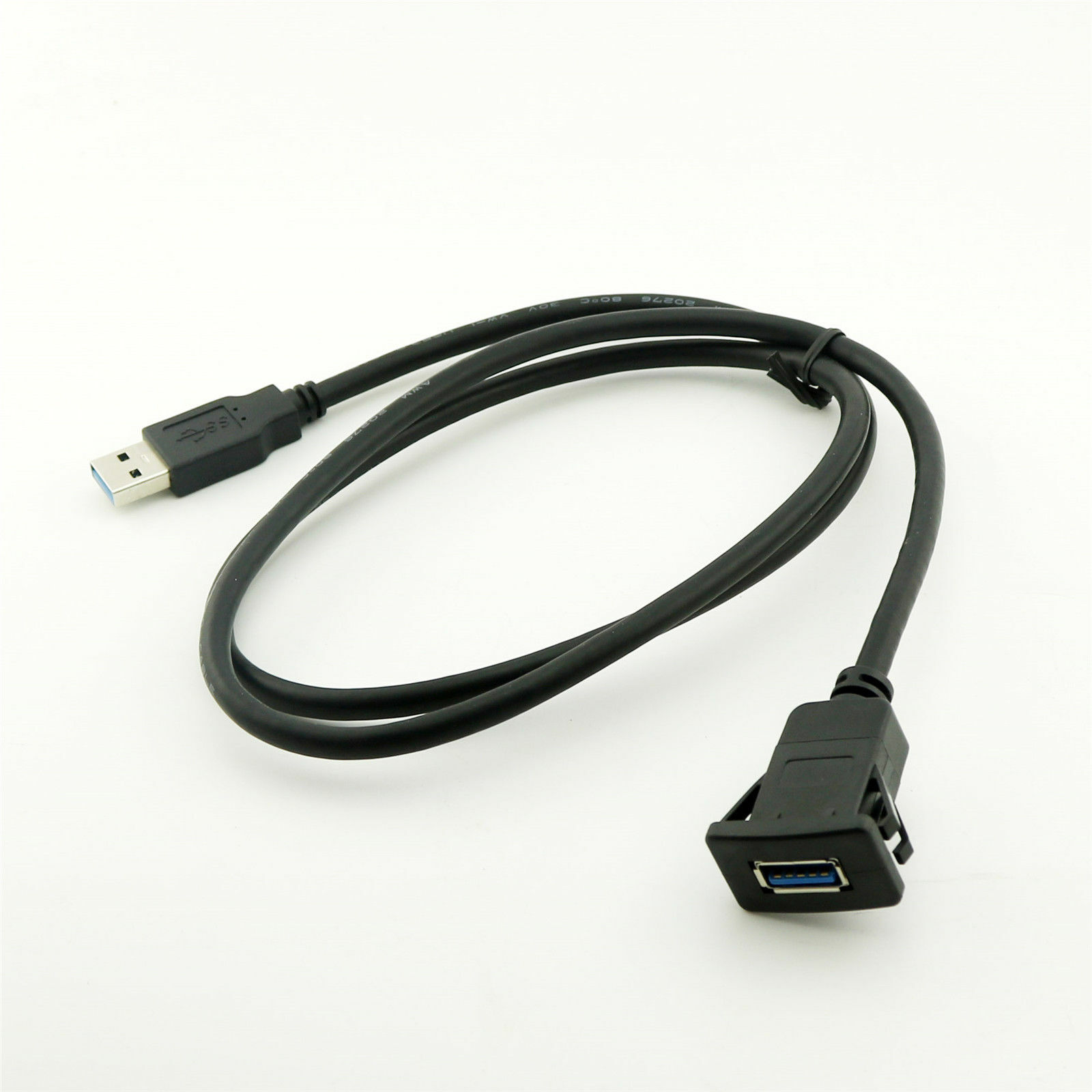 100cm Car Dashboard Flush Mount USB 3.0 A Socket Extension Lead Panel Cable Cord