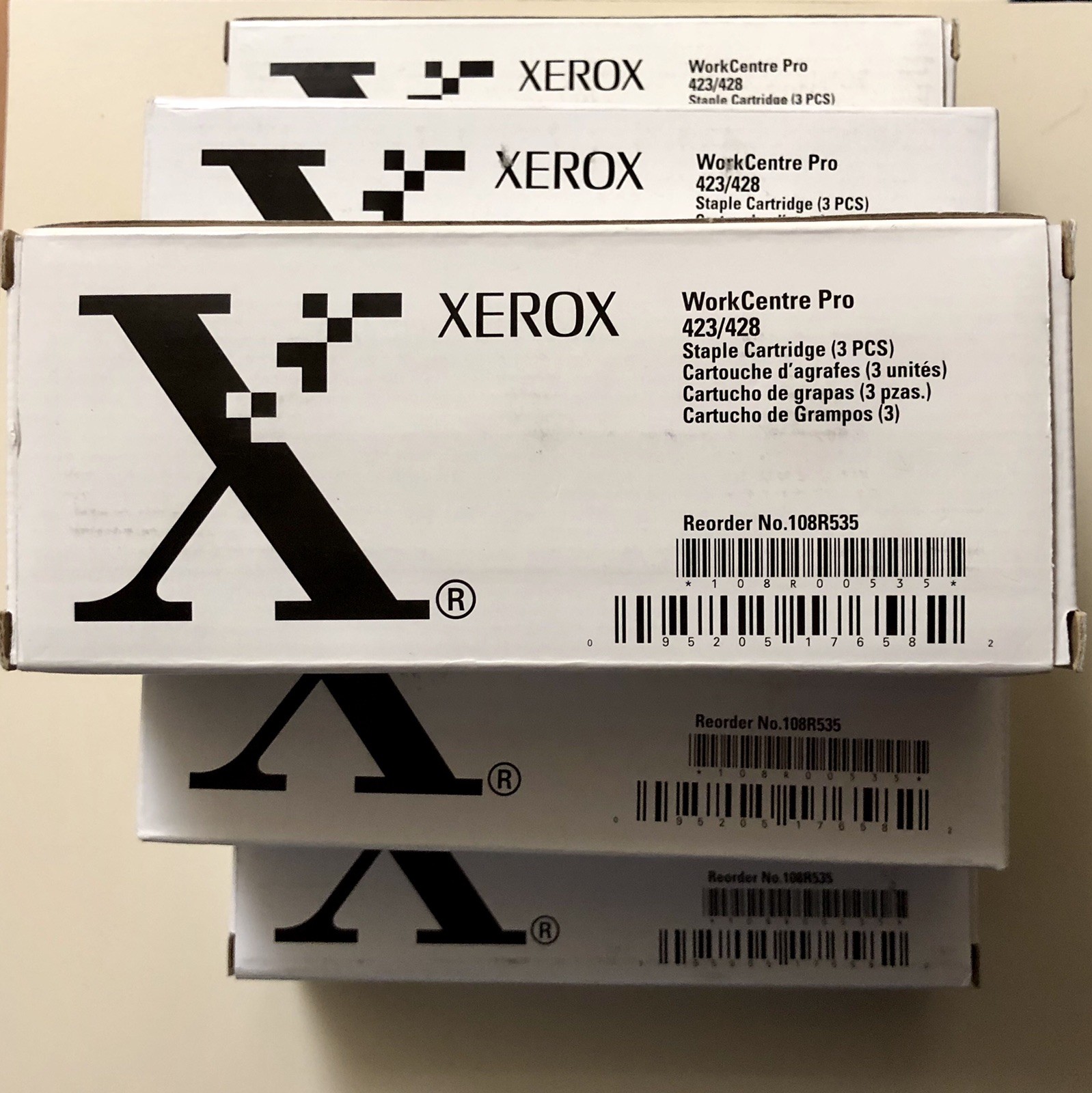 Xerox 108R00535 108R535 Staples 4X 3pk Staple Cartridge -WorkCentre Pro- 4 Boxes