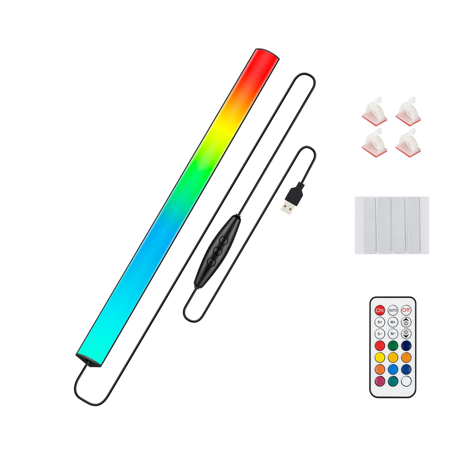 Under Monitor RGB Light Bar, LED for Desk Gaming Setup, 12 inch, Black