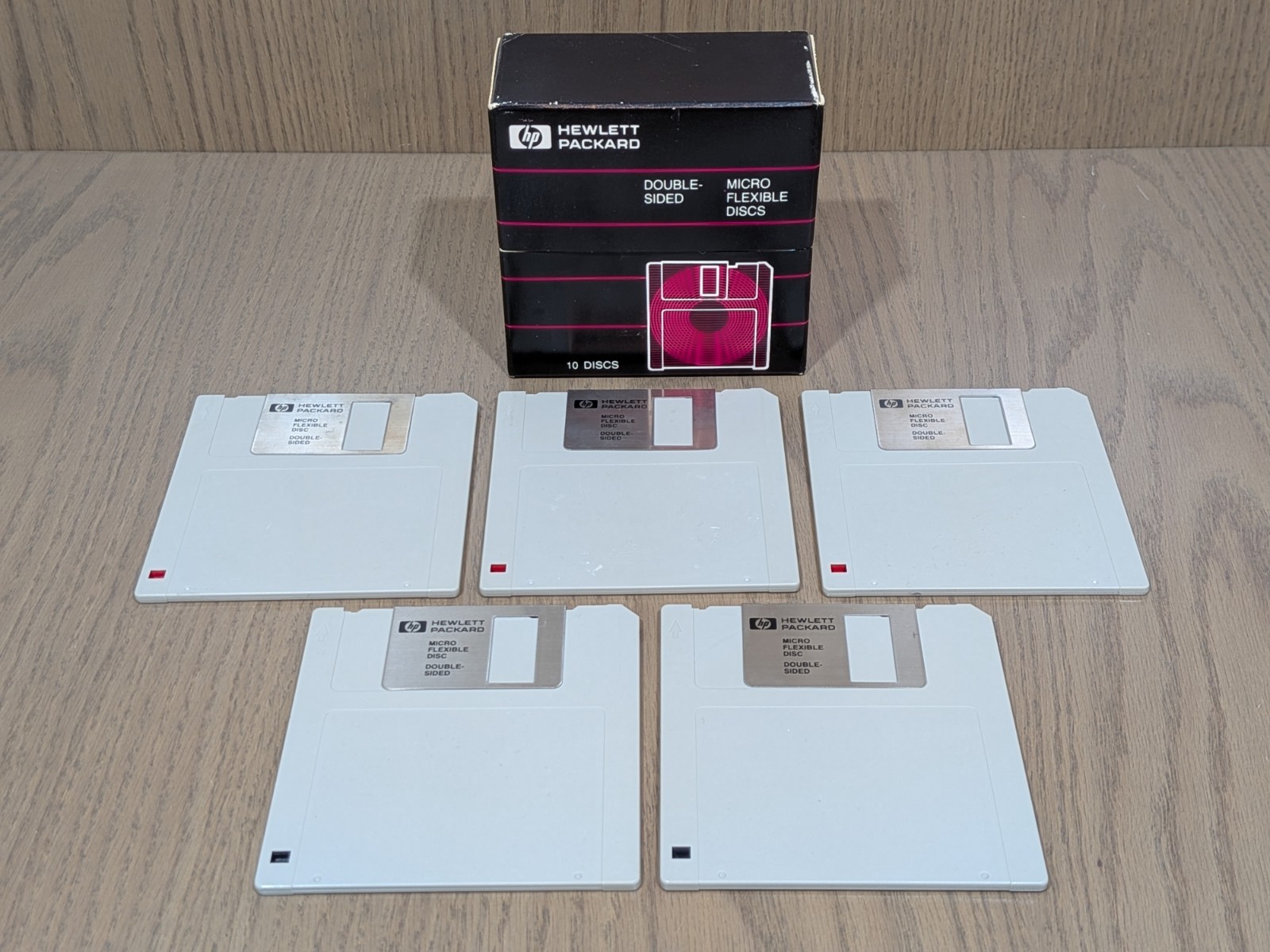 Retro HP 92192A 3.5" Micro Flexible Discs Double-Sided Floppy Disks - 5 w/ Box