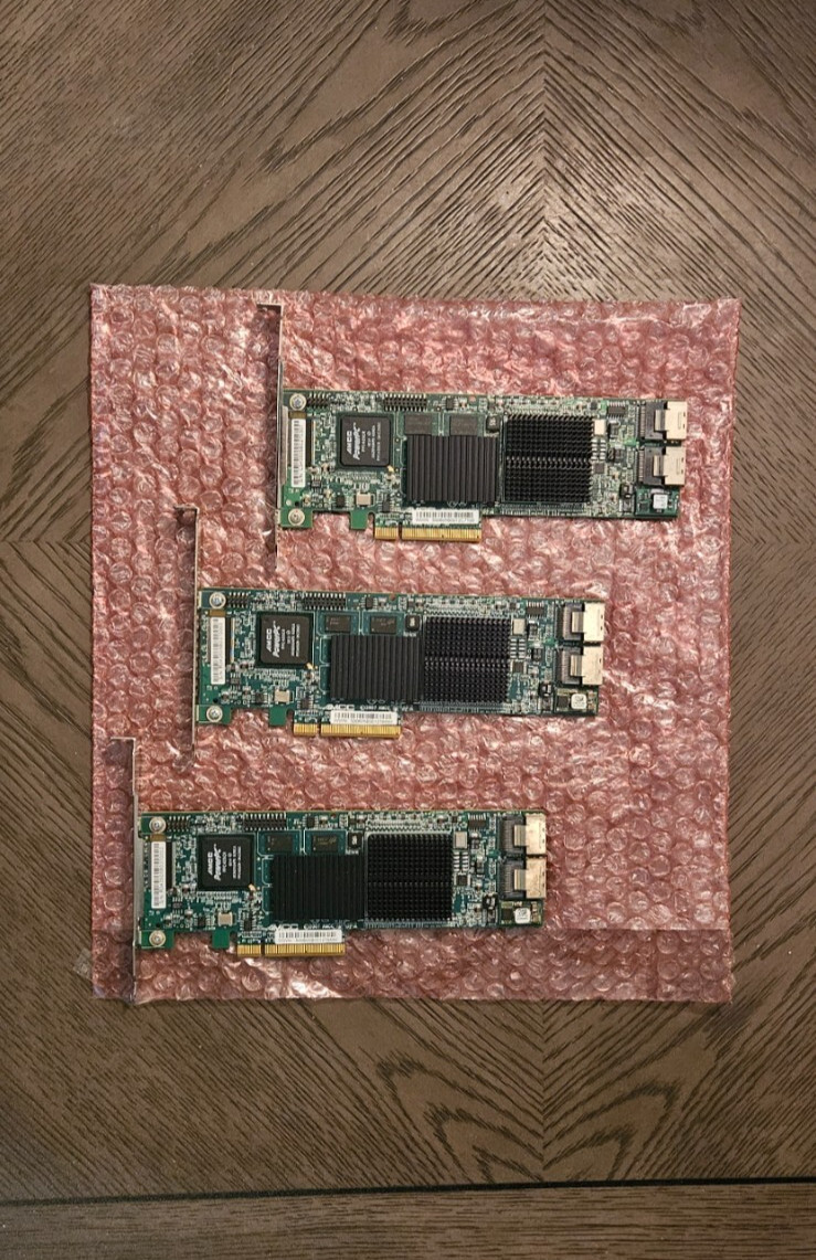 LOT OF 3 LSI 3Ware AMCC 8-Port 9690SA-8I 3Gbps SAS SATA PCIe RAID Controllers