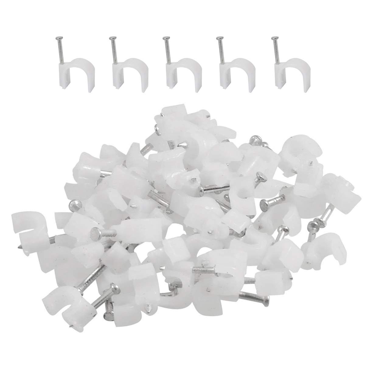 Plastic Wall Mount 3/4inch (25mm) Electric Cable Circle Nail Clips Fasteners ...