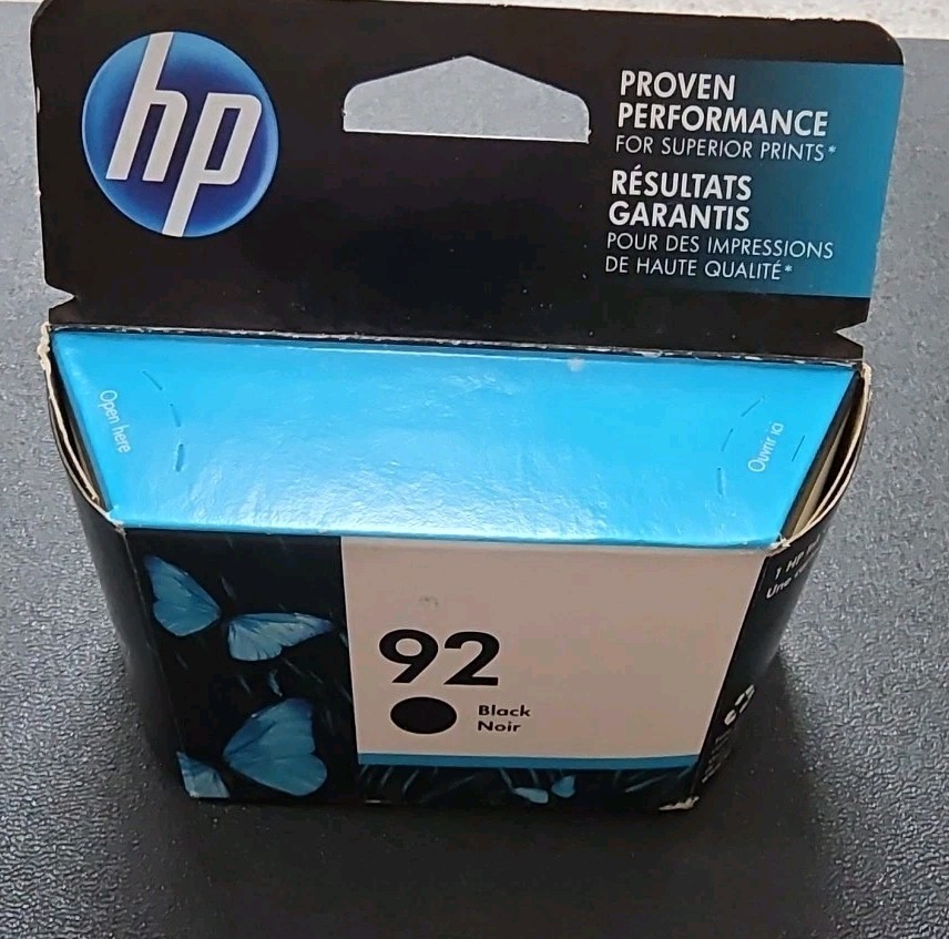 HP 92 Black Ink Cartridge Printer Computers C9362WN Sealed New USA EXP 07/2018