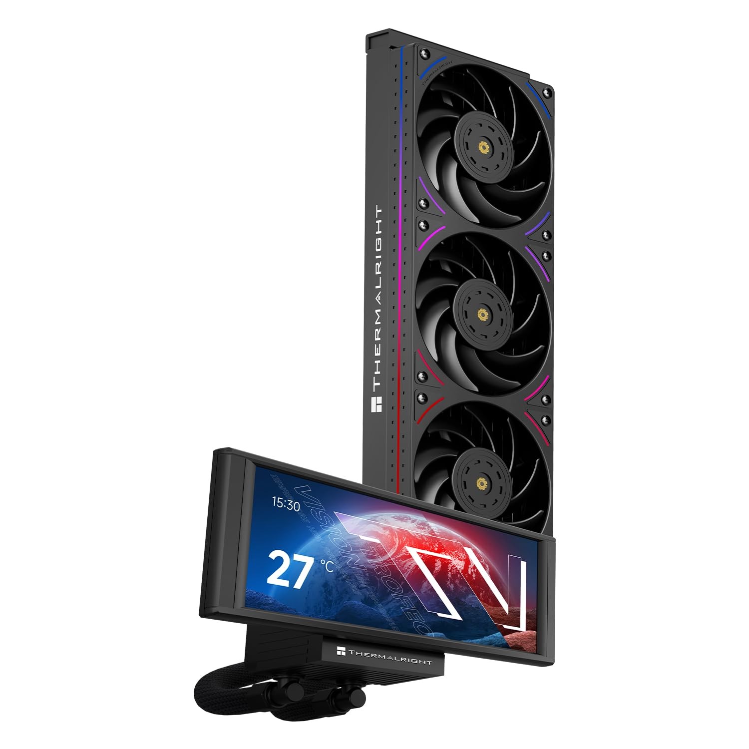 360 ARGB Black CPU AIO Cooler with 6.86" LCD Screen