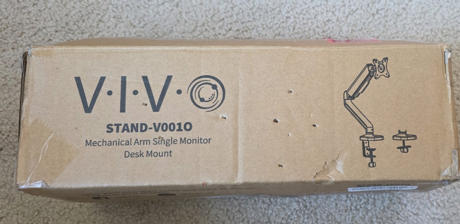 Vivo STAND-V0010 Single Monitor Mechanical Spring Desk Mount V0010 NEW SEALED