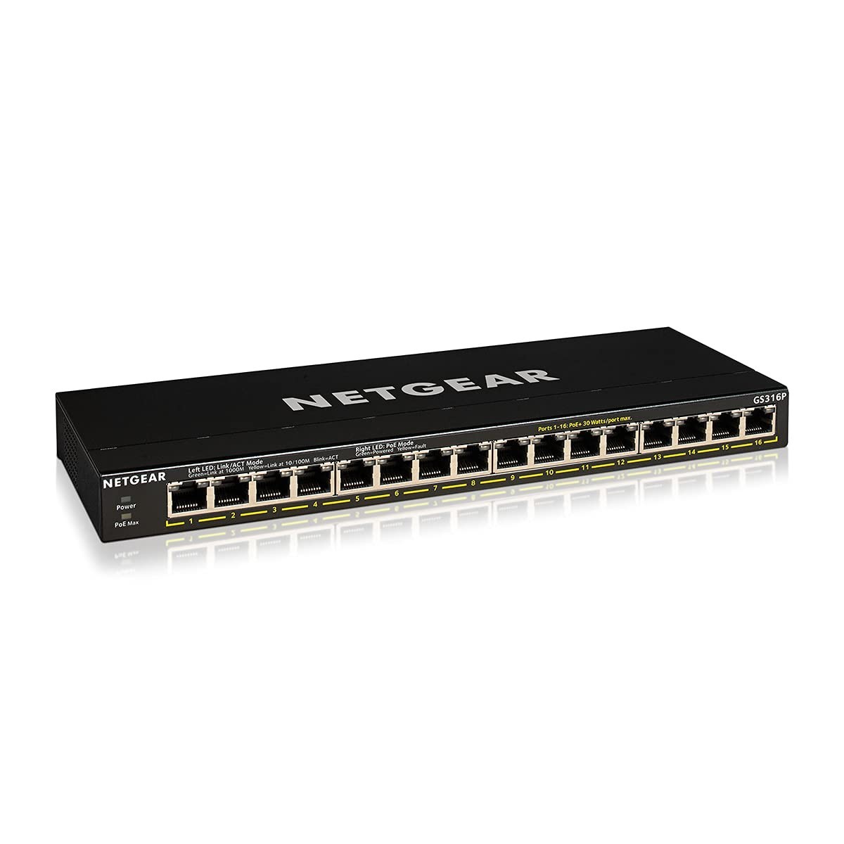 Netgear (GS316PP100NAS) 16 Port POE Rack Mountable Ethernet Switch