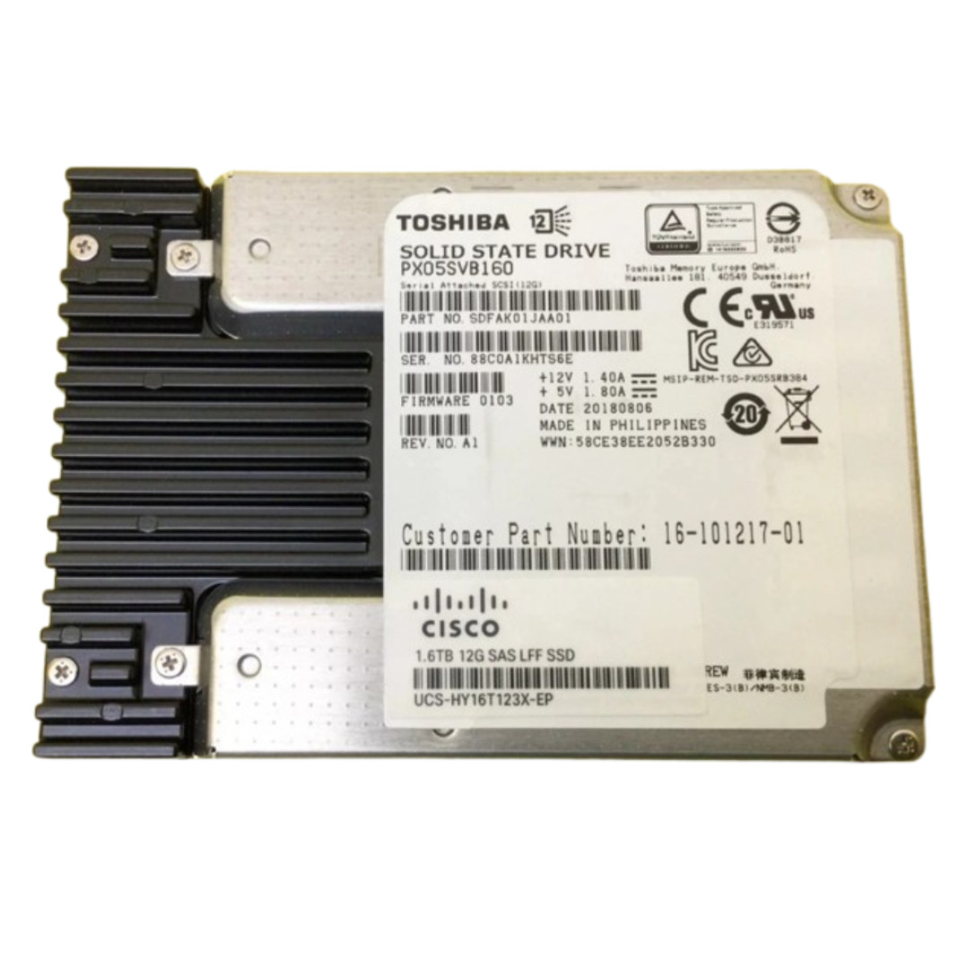 Toshiba 1.6TB SSD SAS 2.5" 12G Hard Drive for dell Server R620 R720 100% Health