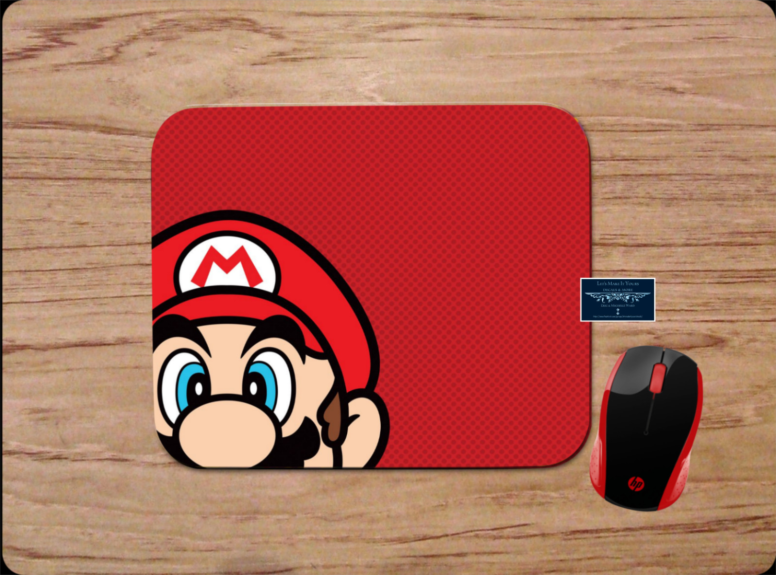 NINTENDO MARIO FACE RED CUSTOM NONSLIP MOUSE PAD MAT HOME SCHOOL OFFICE GIFT