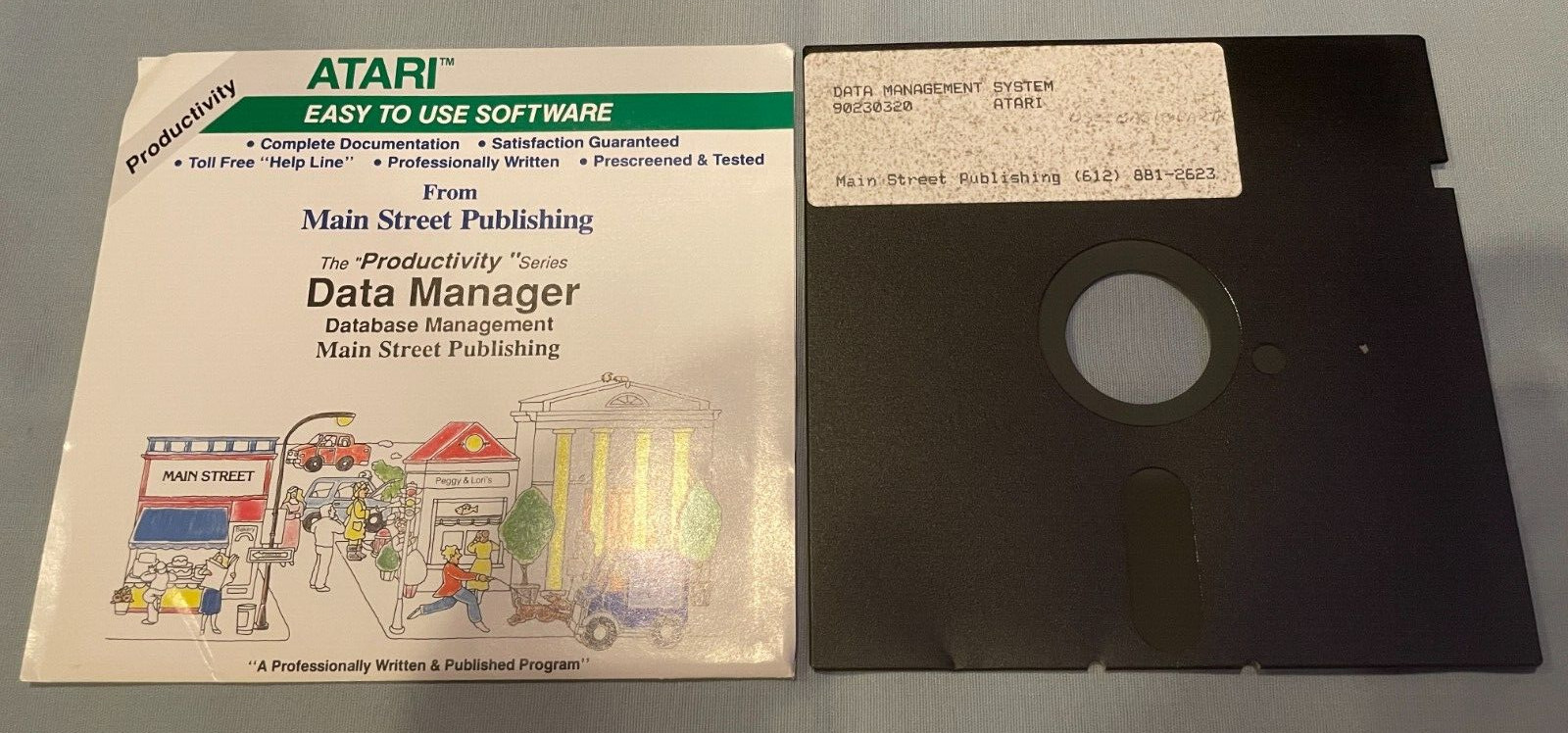 DATA MANAGER - Atari 400/800 Computer Main Street Software 5.25" Disk - TESTED