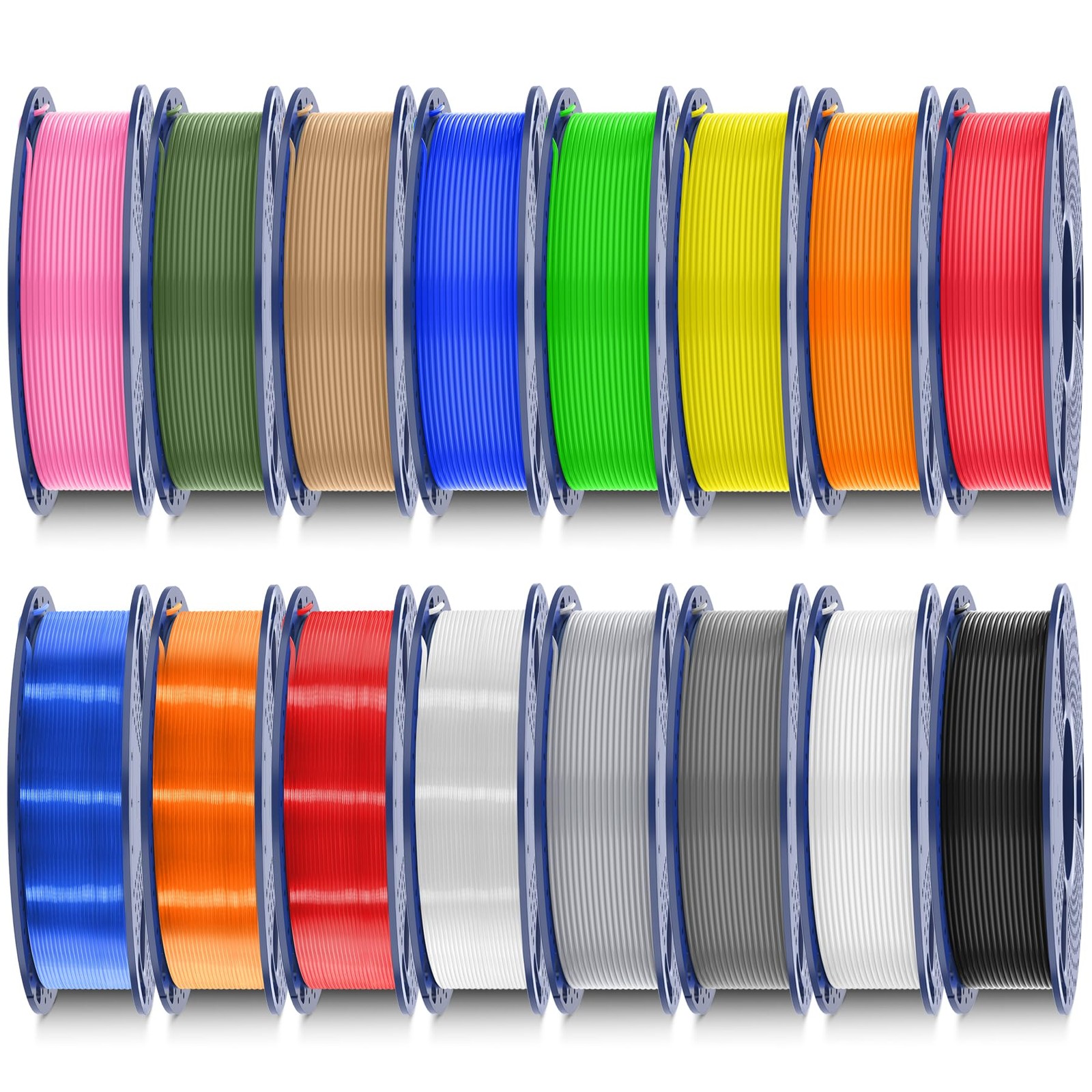 SUNLU PLA Filament 16 Color Bundle Multicolor, PLA 3D Printer Filament 1.75mm