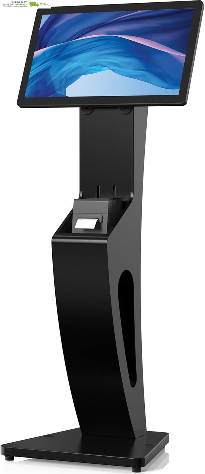 Kiosk Stand with Printer Slot for Monitors 15" to 32" up to 60Lbs - for Check-In