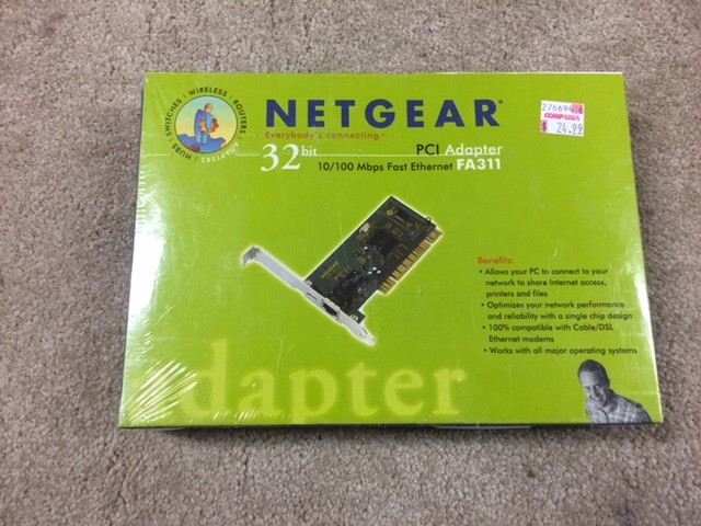 NETGEAR 32 BIT PCI ADAPTER 10/100 MBPS ETHERNET NEW- SEALED NEW -P13