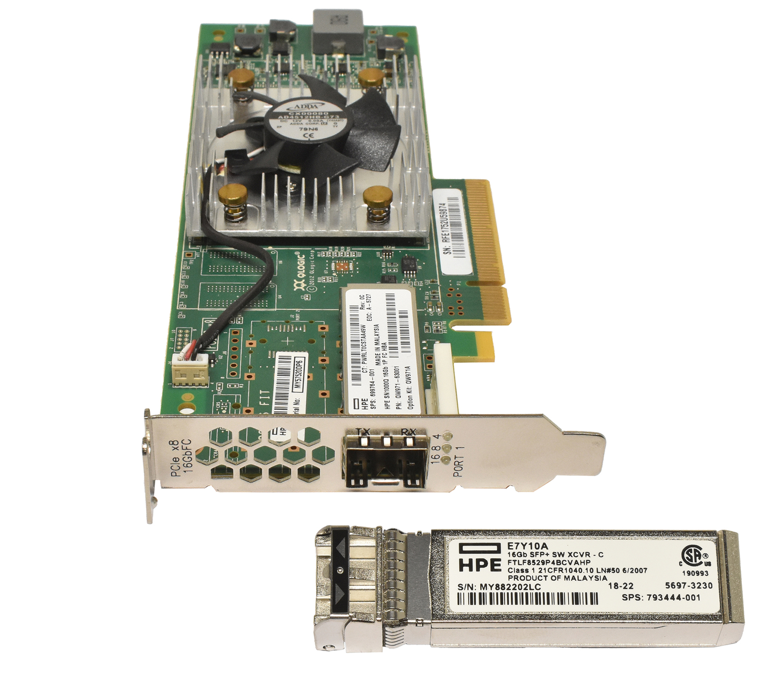 HP Qlogic SN1000Q QLE2660-HP Single Port FC 16Gb PCle x8 LP 699764-01 + GBIC