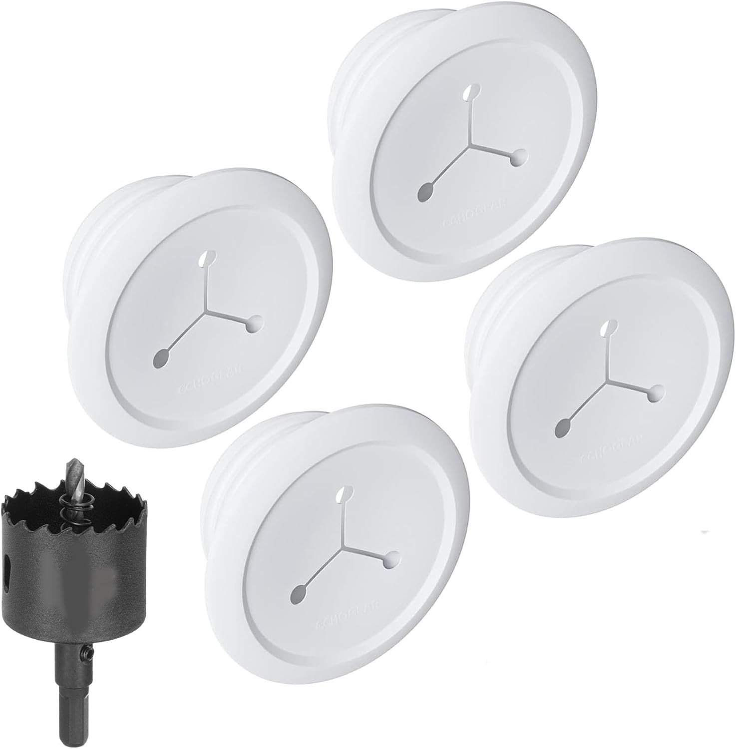 Wall Cable Hider Grommet Kit 4 Pack Wire Management for TV Desk Speaker Cords