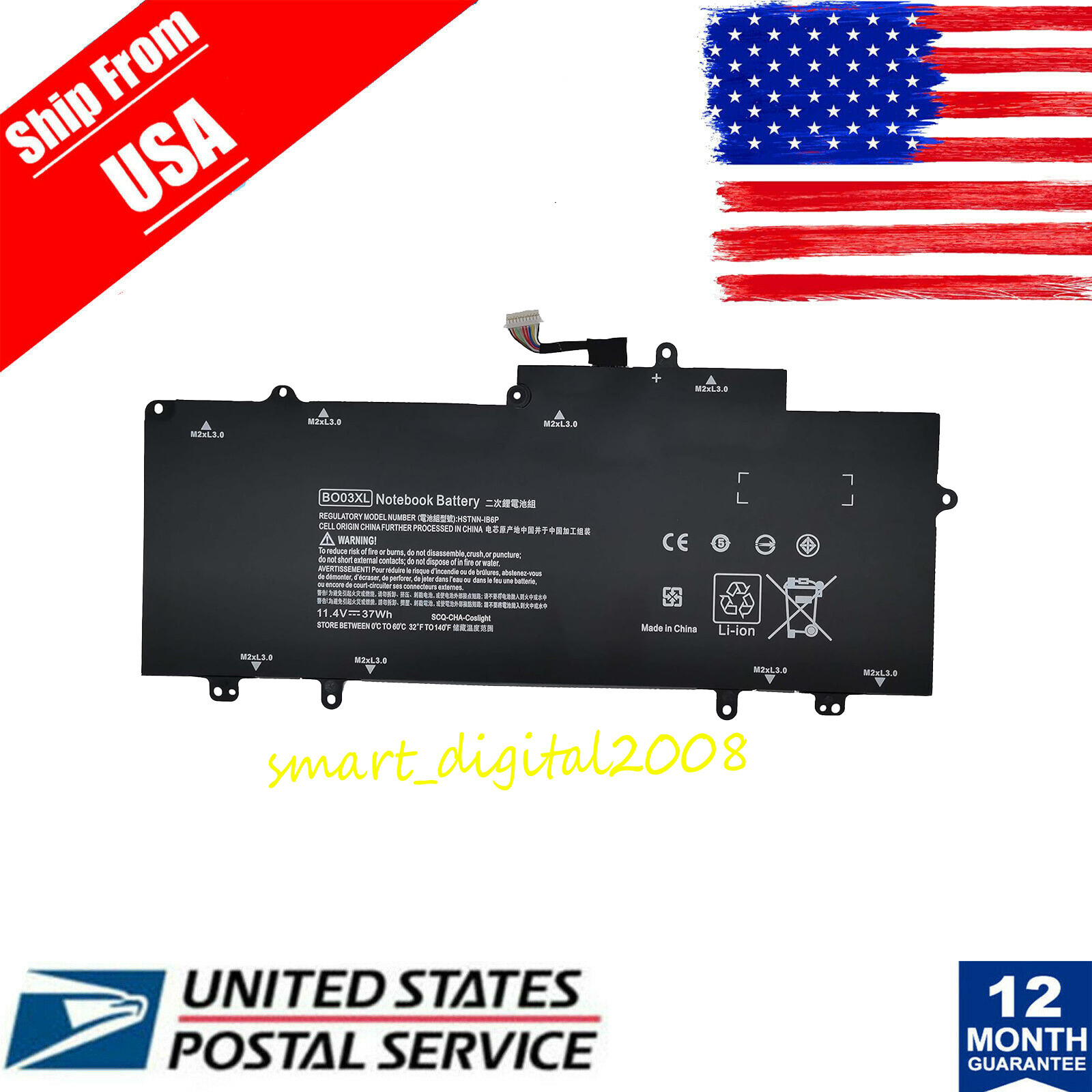 BO03XL Battery for HP Chromebook 14 G3 Series 773836-1C1 773836-1B1 TPN-Q137 
