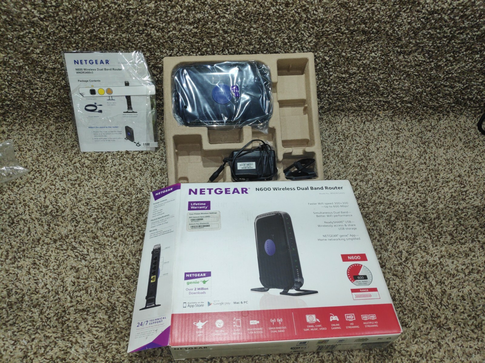 Netgear N600 Wireless Dual Band Router Gigabit Model WNDR3400