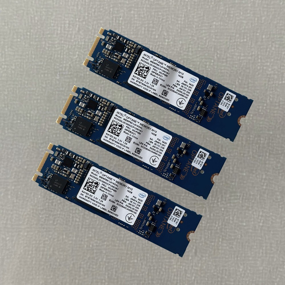 3x Intel Optane Memory M10 SSD M.2 2280 16GB MEMPEK1J016GAD PCIe 3.0 Xpoint NVMe