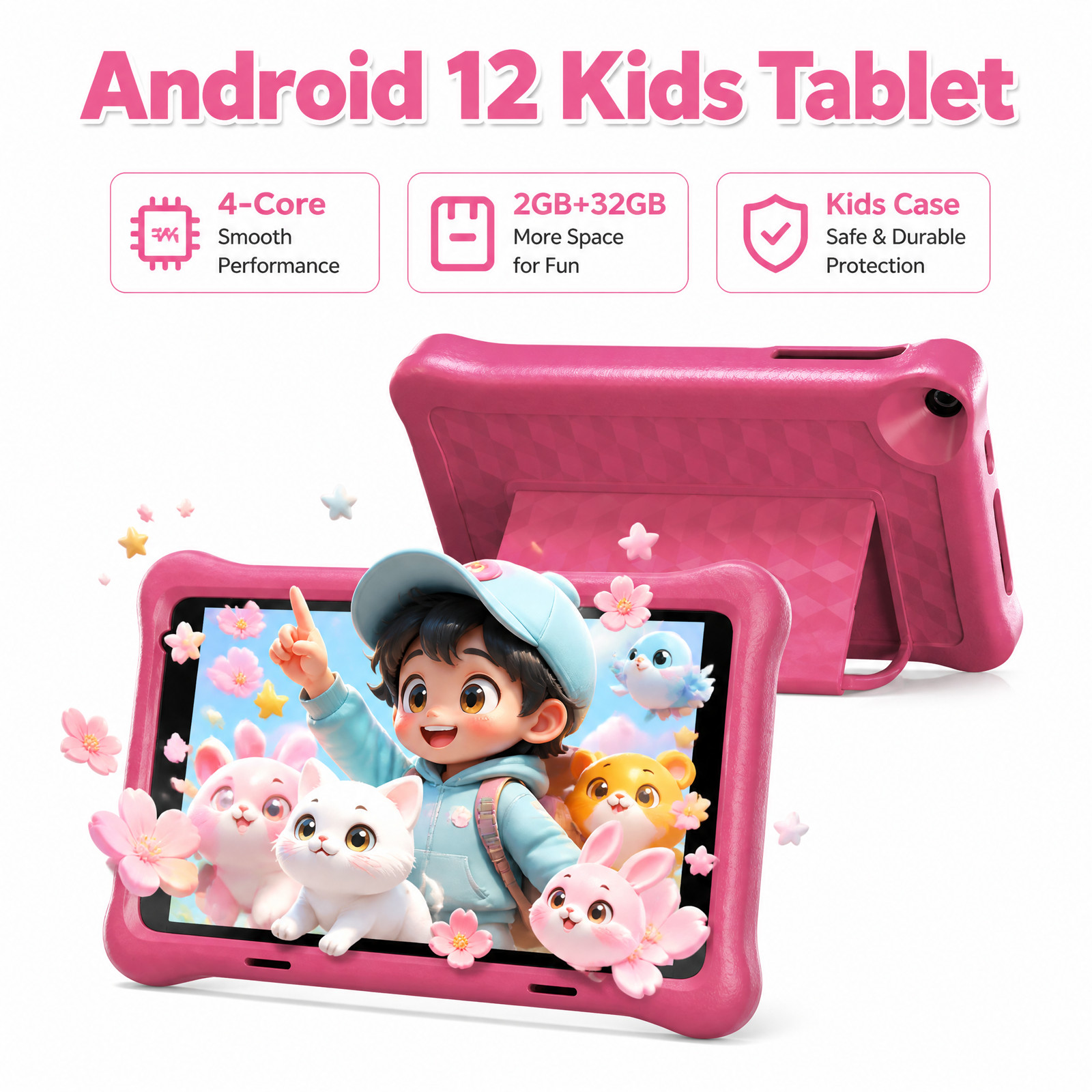 Android 12/13/15 Tablet 32GB/64GB/128GB ROM 7 in/8 in/10in WIFI IPS LCD for kids