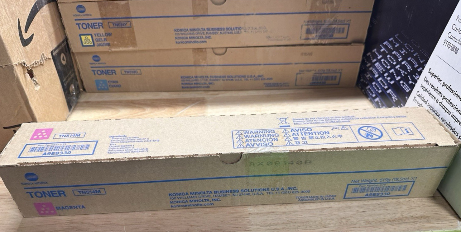 Konica Minolta Genuine TN514 Toner Set Y/M/C Laser A9E8230 A9E8330 A9E8430