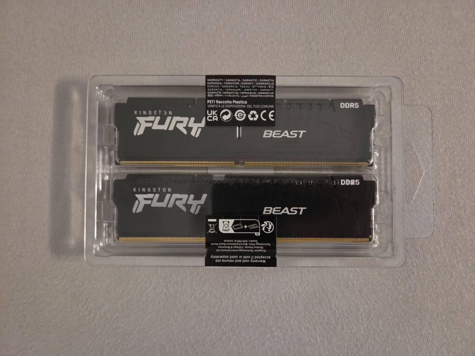 Kingston FURY Beast 32GB (2x16GB) PC5-41600 (DDR5-5200) UDIMM Memory...