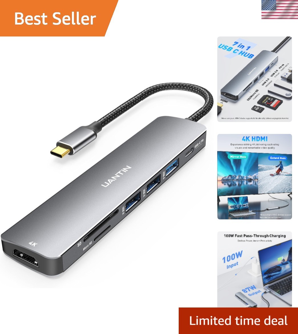 Effortless Connectivity with Our 7-in-1 USB C Hub: Speed, Style & Functionality