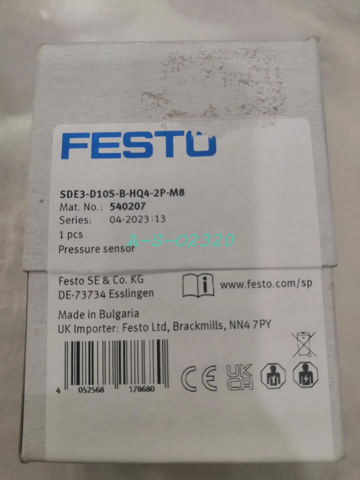 1PC NEW FESTO SDE3-D10S-B-HQ4-2P-M8 540207 Pressure Switch (FedEx/DHL)