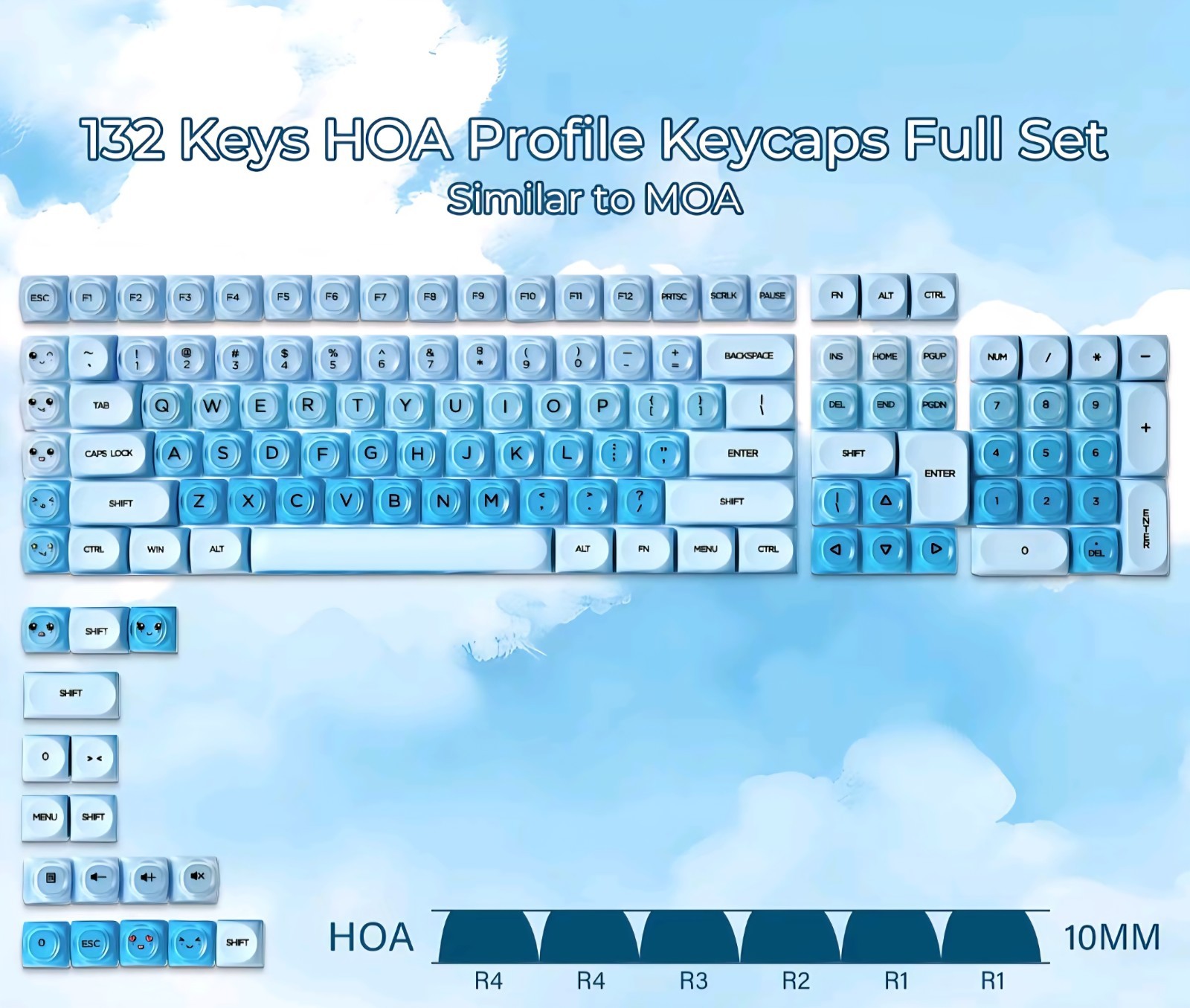 XVX Foundation Uyuni Dreams Blue Translucent HOA Profile Keycap Set
