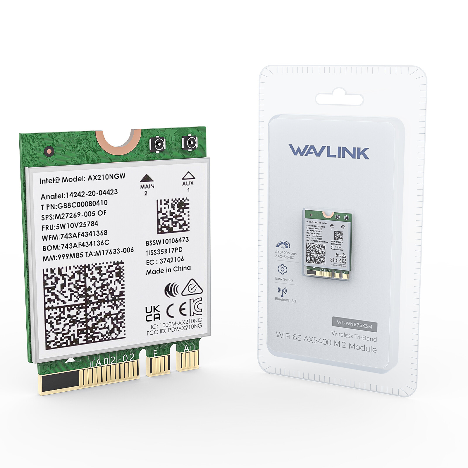 AX5400/BE8800 High-Speed WiFi 7/6E Network Card Wired card PCIe/M.2 Win/Linux