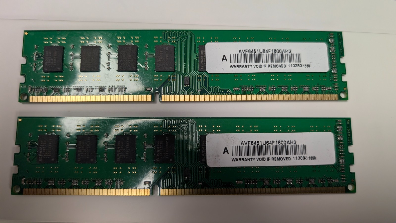 Avant 4GB DDR3-1600 PC3-12800U UDIMM Memory AVF6451U64F1600AK2 LOT OF 2