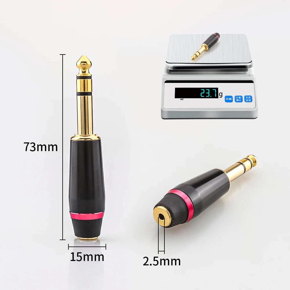 Hifi 2.5mm/3.5mm/4.4mm Balanced Female to 1/4 6.35mm TRS Male Adapter Converter