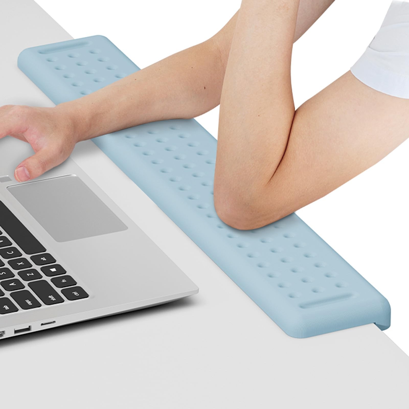 LShaped Desk Long Wrist Rest Elbow 60CM, Light Blue Arm Rest Desk