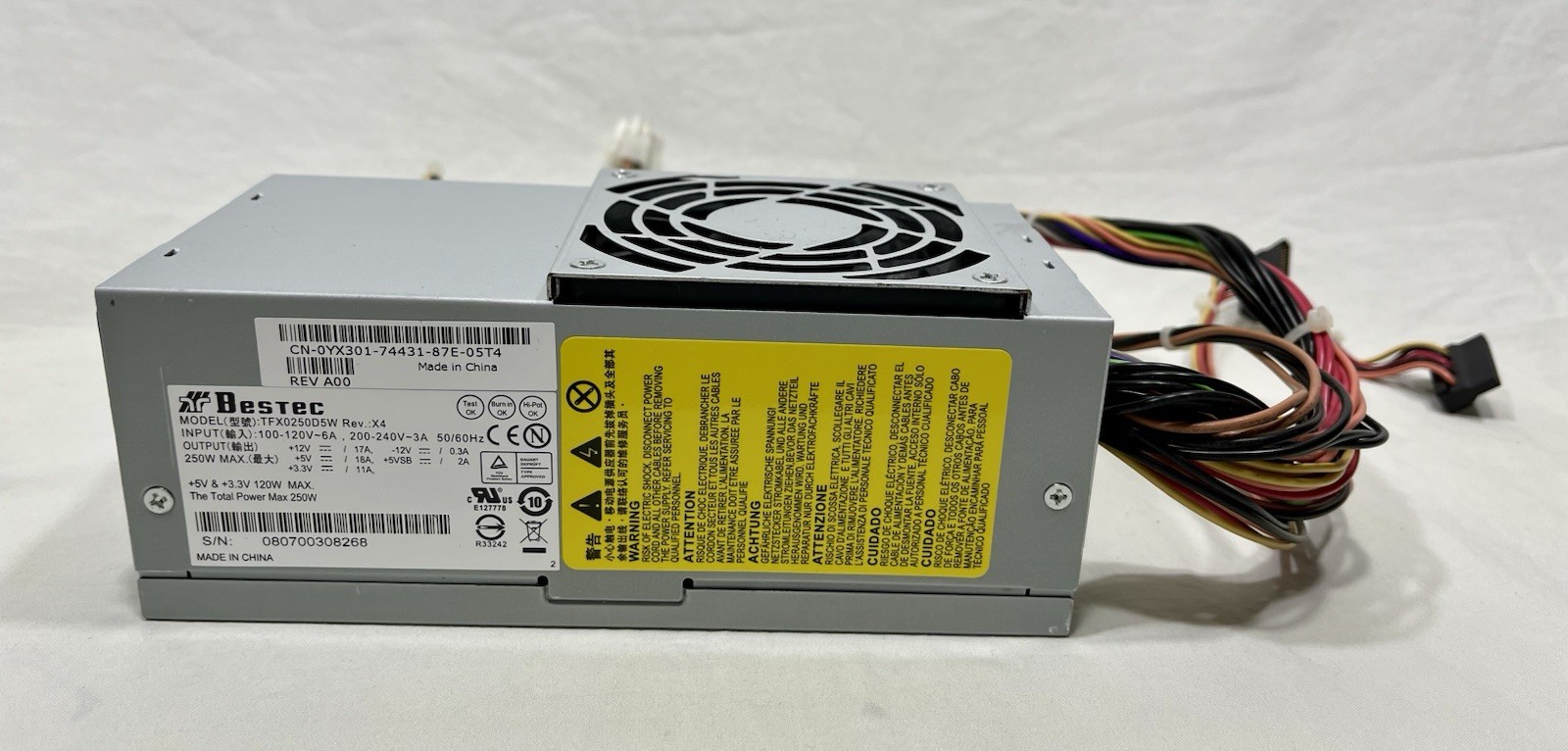 Bestec TFX0250D5W 250W TFX Power Supply PSU PC-X4 CN-0YX301-74431-87E-05T4 250 W