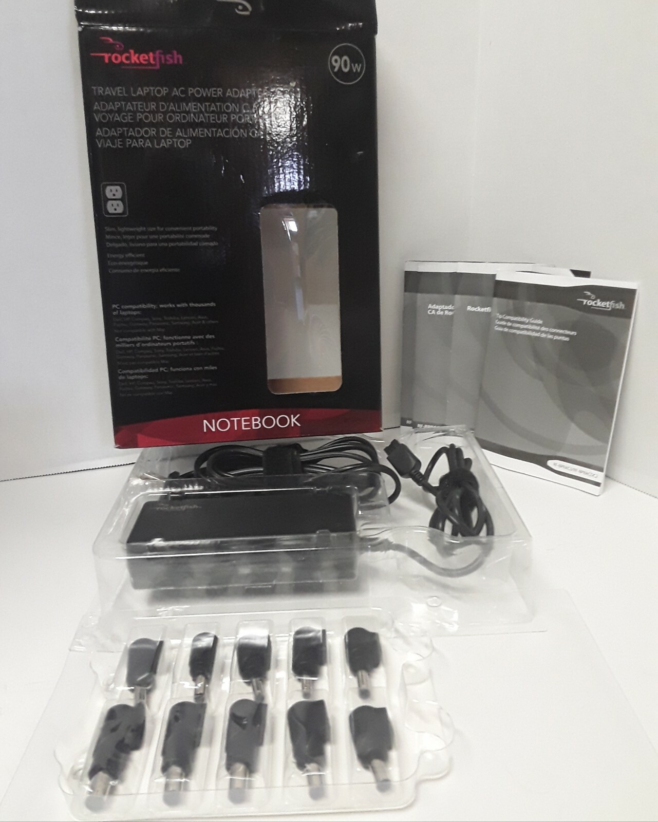Rocketfish Adapter Travel Laptop Notebook AC Power Adapter 90 Watt