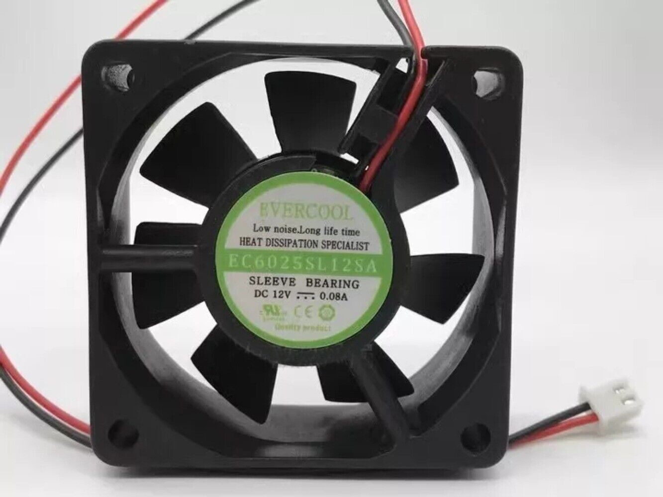 EVERCOOL EC6025SL12SA DC12V 0.08A 60*25MM 2-Wire Cooling Fan