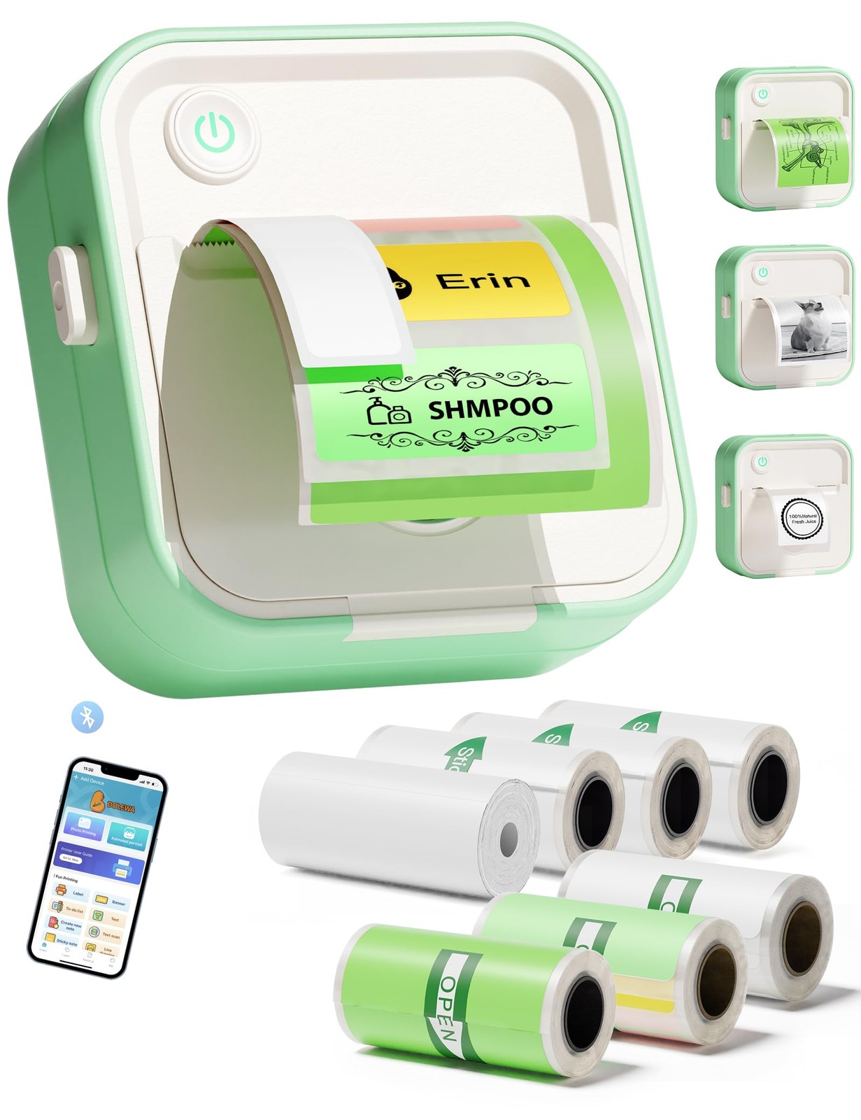 Label Maker Machine, HD Mini Sticker Printer with 7 Rolls Paper, Portable The...