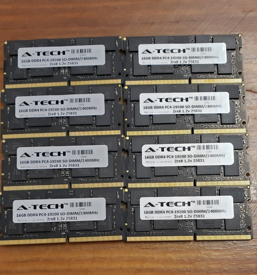 Lot of 8x A-Tech 16GB DDR4 PC4-19200 2400MHz/2400T SO-DIMM Laptop Memory RAM