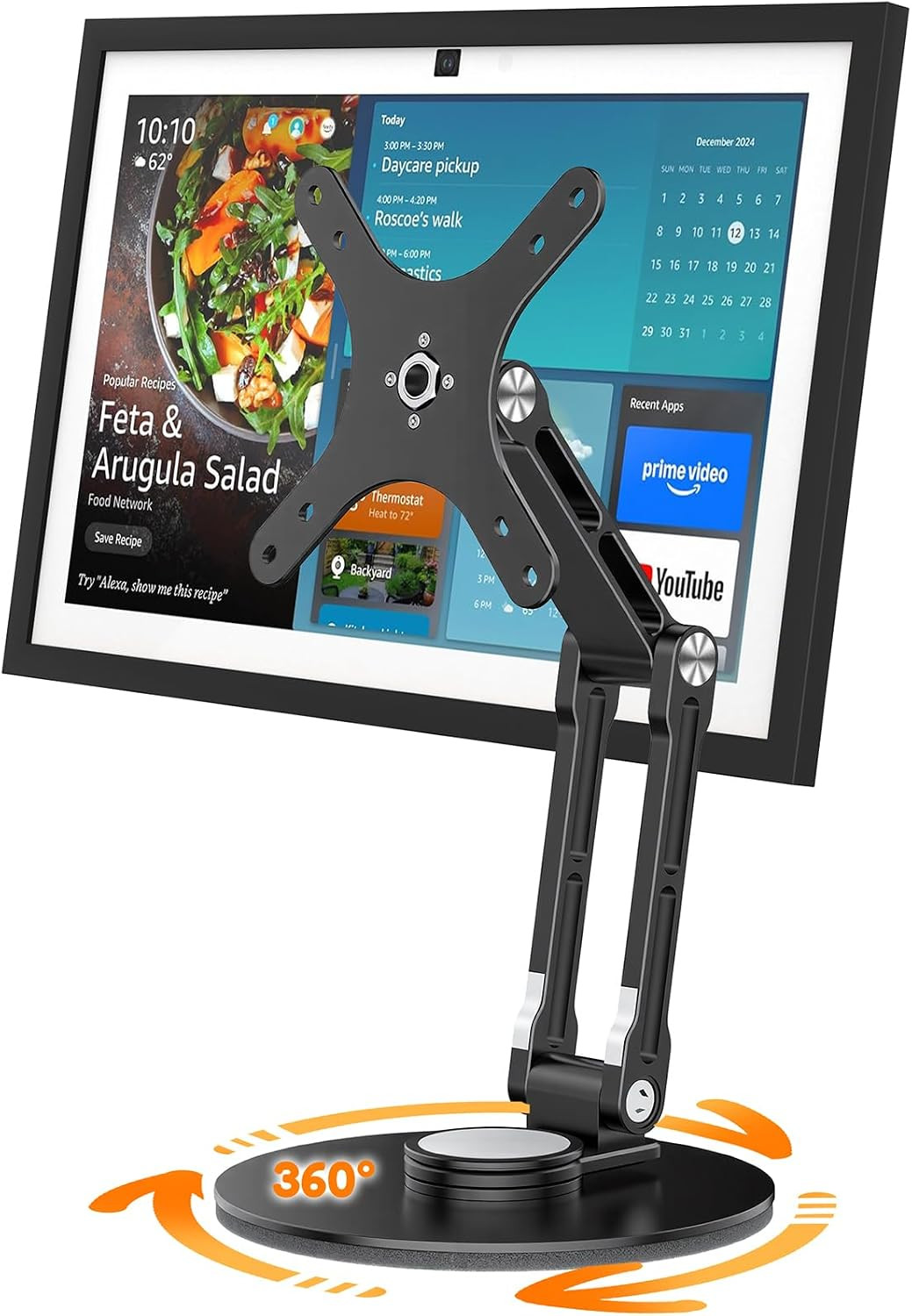 Swivel and Tilt Stand for Echo Show 15 (Gen 1, Gen 2), Portable Monitor Stand, A