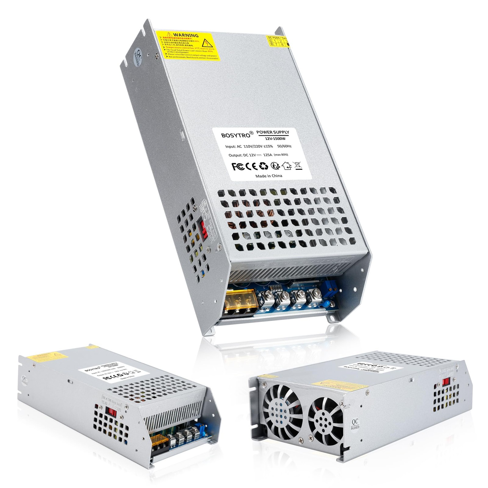 BOSYTRO 12V 125A 1500W DC Switching Power Supply Adapter PSU AC 110V / 220V-D...