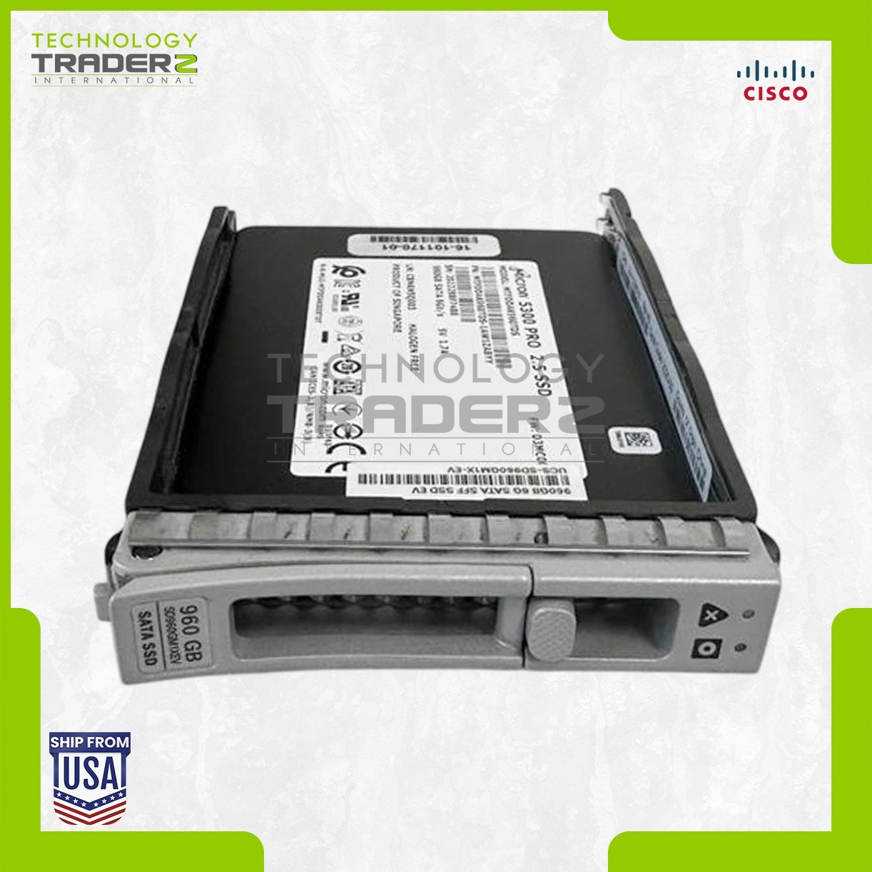 UCS-SD960GM1X-EV Cisco 960GB TLC SATA 6Gbps 2.5” SSD 16-101170-01 MTFDDAK960TDS