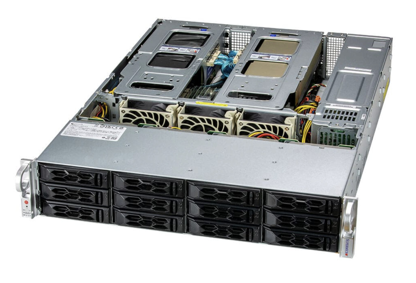 Supermicro SYS-620C-TN12R 2U server 12x NVMe U.2 SSD bays for intel CPU-
